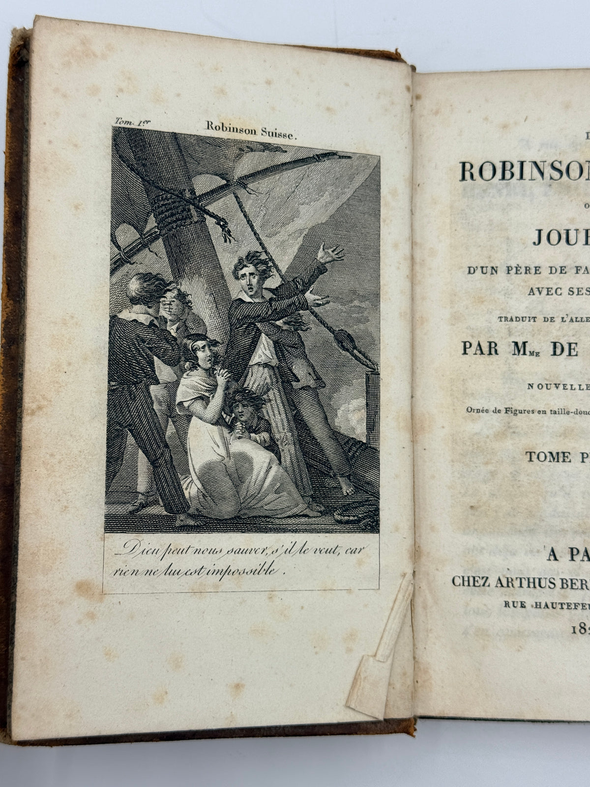 Le Robinson Suisse or Swiss Family Robinson, Vol 1, 1826, French