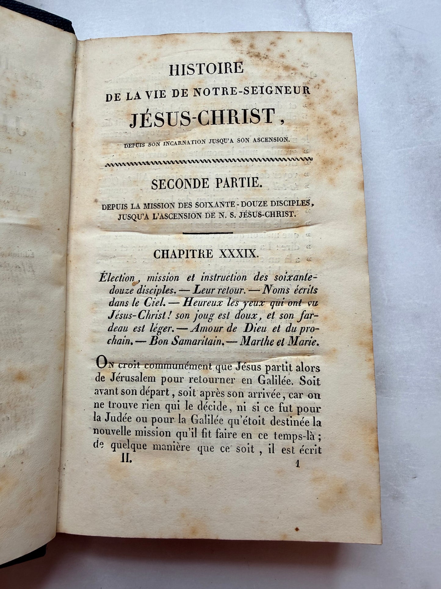 French Antique Book on the History of the Life of Jesus Christ