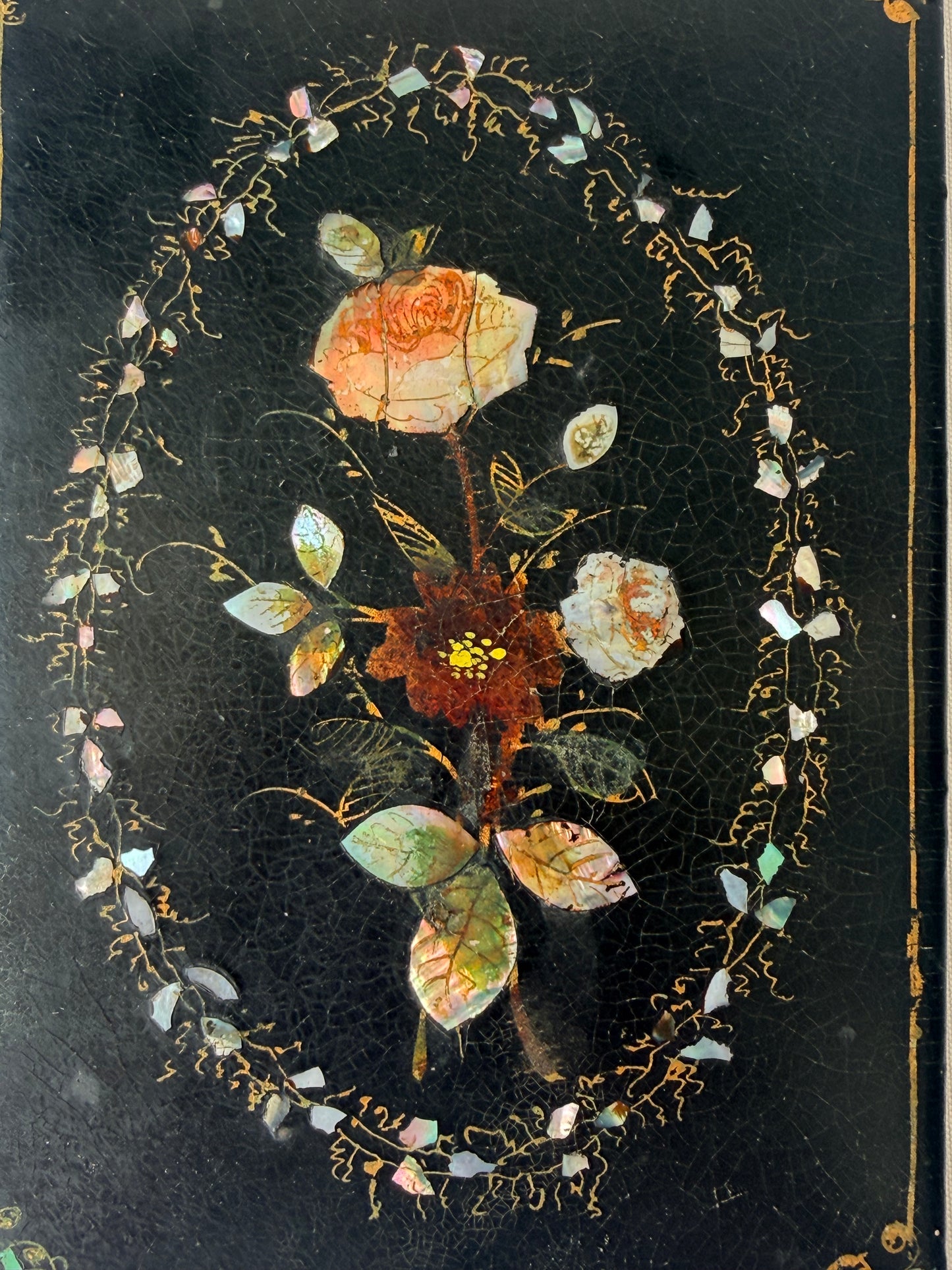 Victorian Paper Mache Desktop Blotter, Victorian Paper Holder