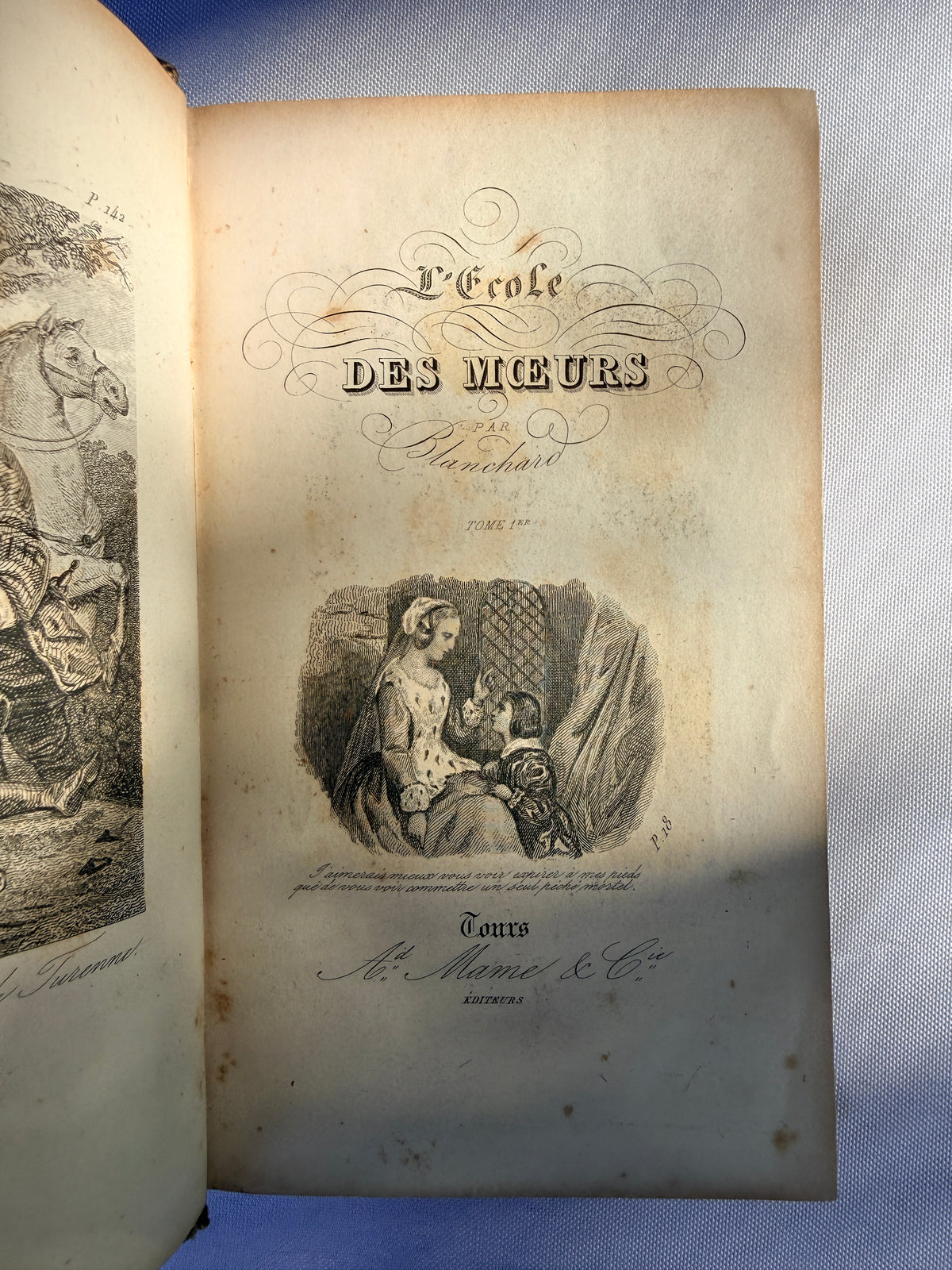 L'Ecole Des Moeurs by M Blanchard, French, Two Volumes