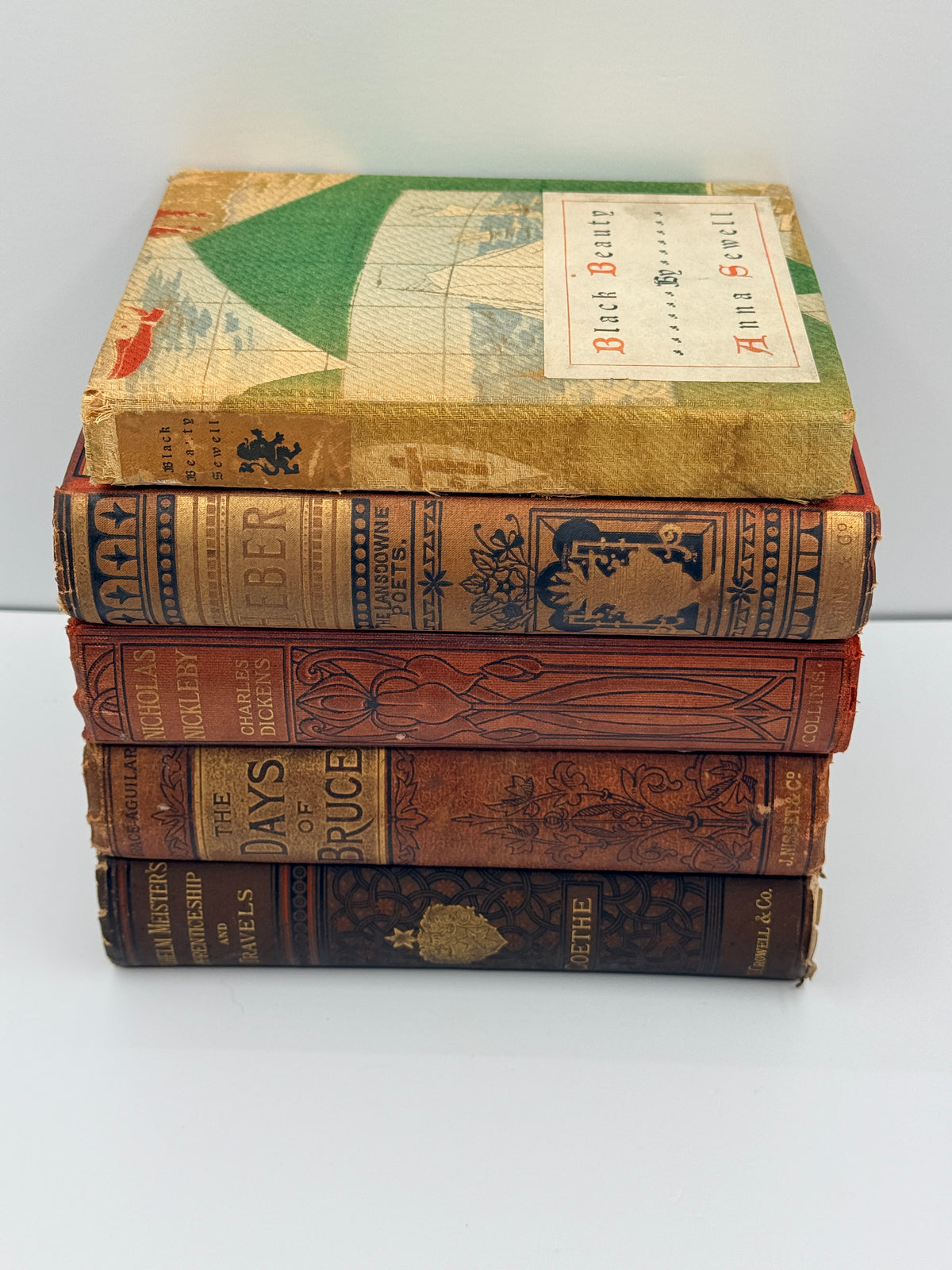 Antique Book Lot; Heber, Black Beauty,  Goethe & Others
