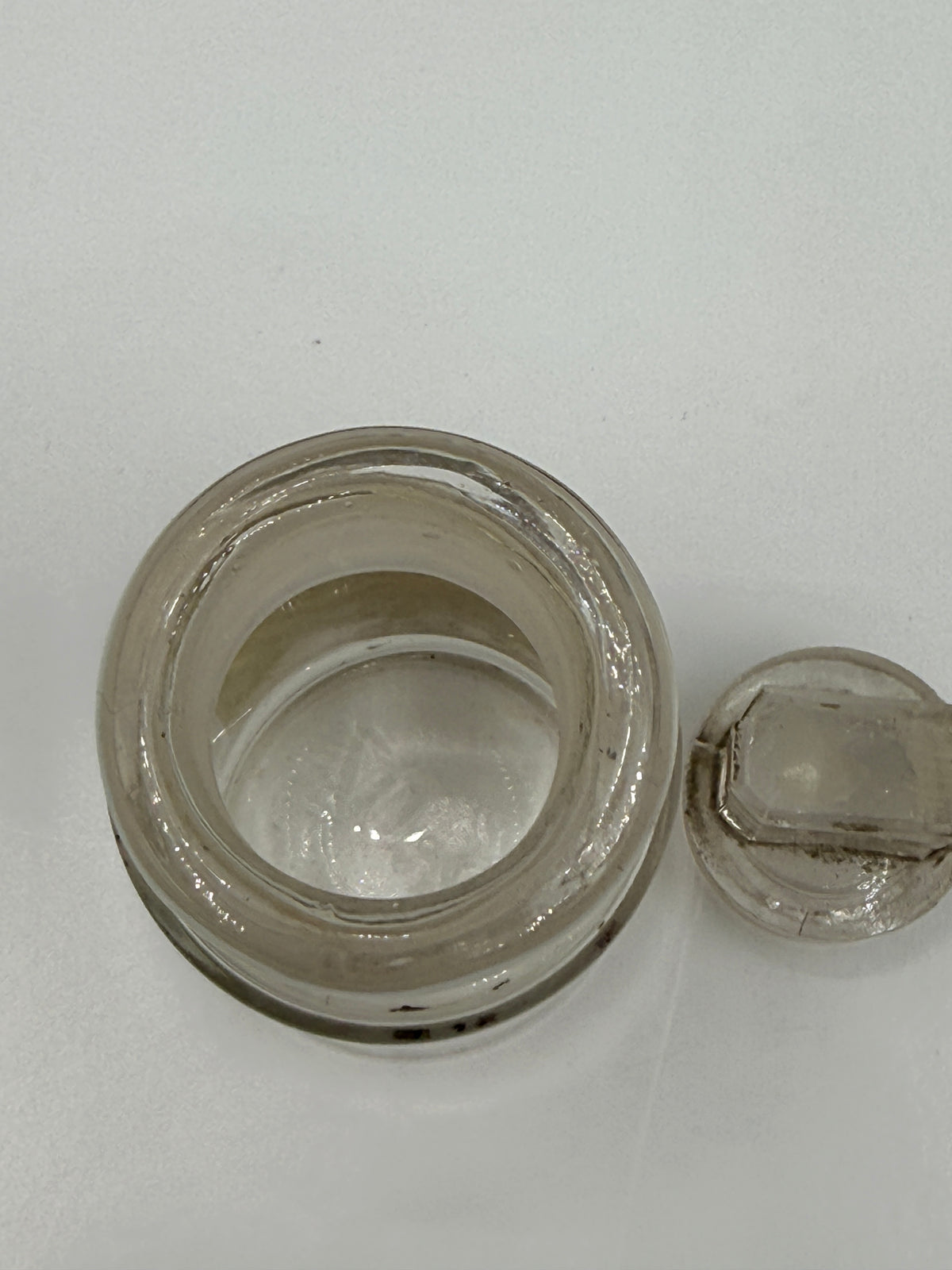 Vintage French Glass Medicine Apothecary Bottle, 3”