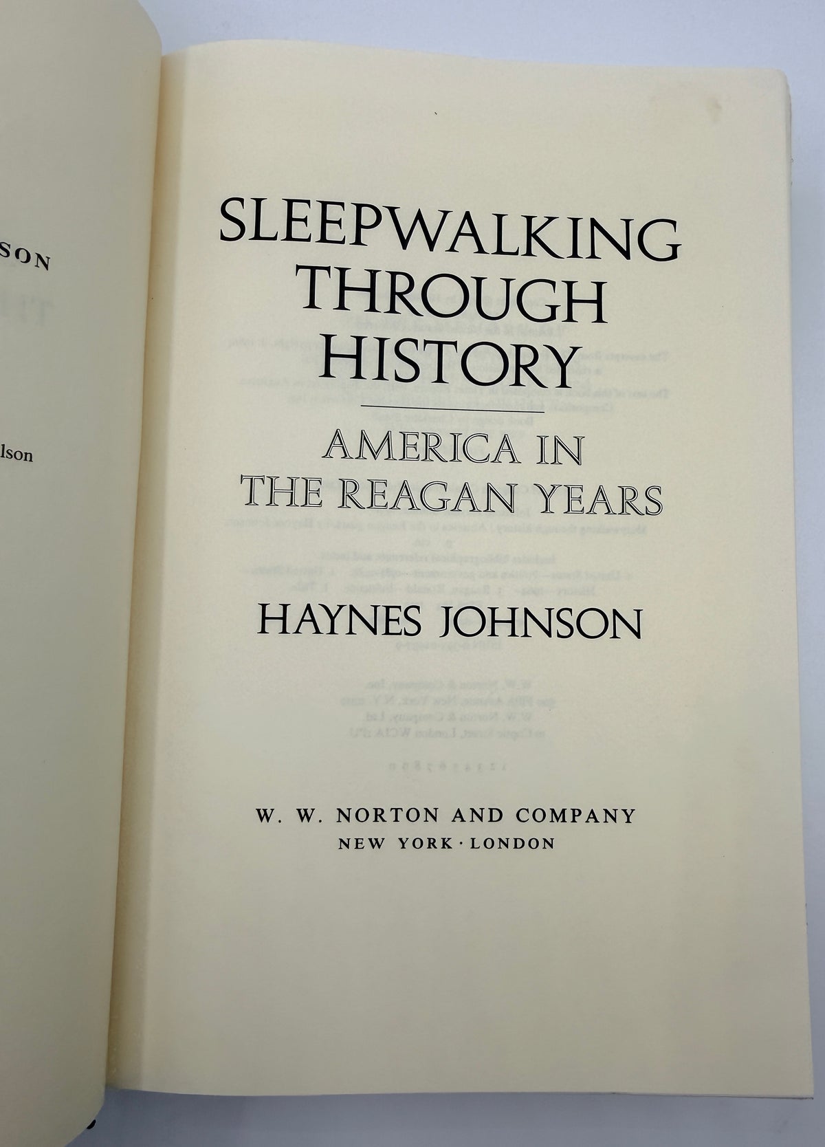 Sleep Walking Through History by Haynes Johnson, 1991