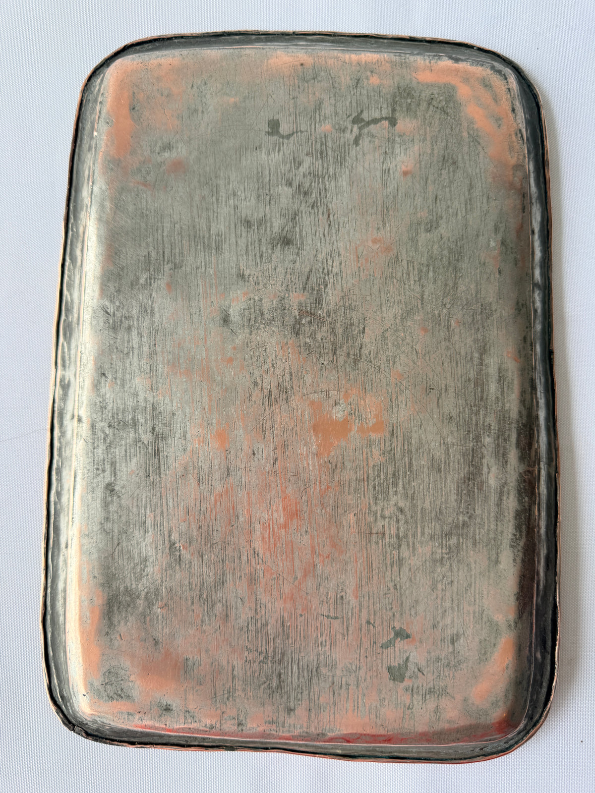 Middle Eastern Tin Covered Copper Tray, 11”