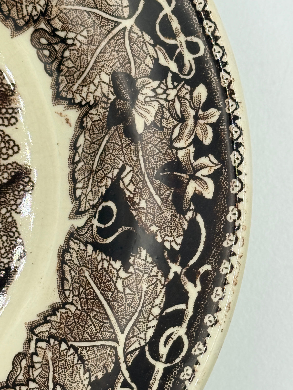 Vista English Brown Transferware Plate, Mason