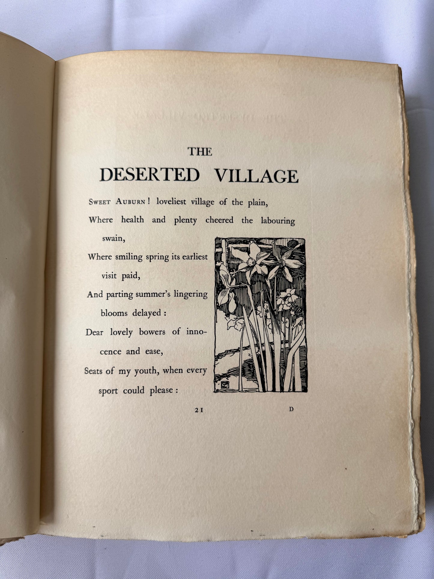 The Deserted Village by Oliver Goldsmith, Limited Edition, Fine Binding