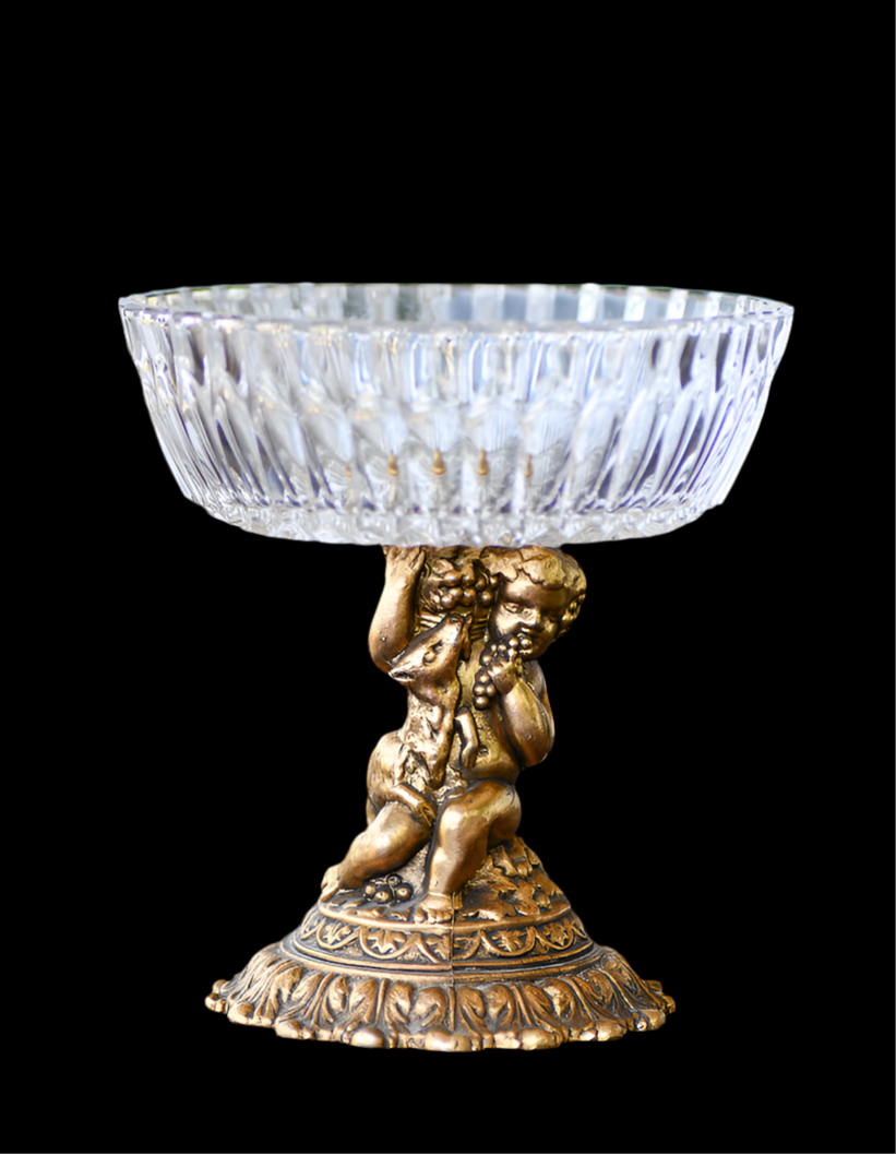 Crystal Cherub Compote Bowl, 6"