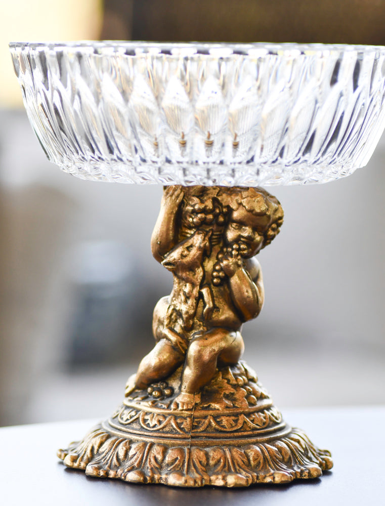 Crystal Cherub Compote Bowl, 6"