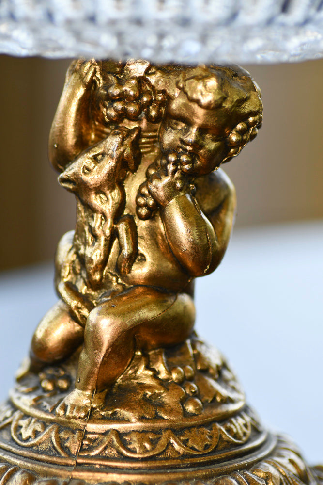 Crystal Cherub Compote Bowl, 6"