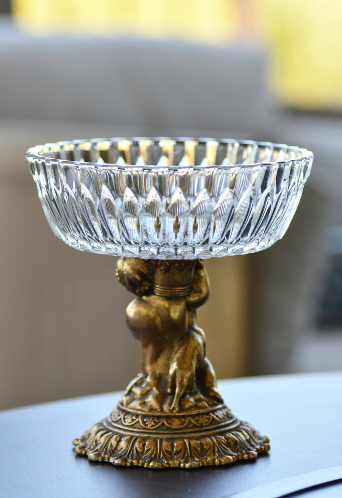 Crystal Cherub Compote Bowl, 6"