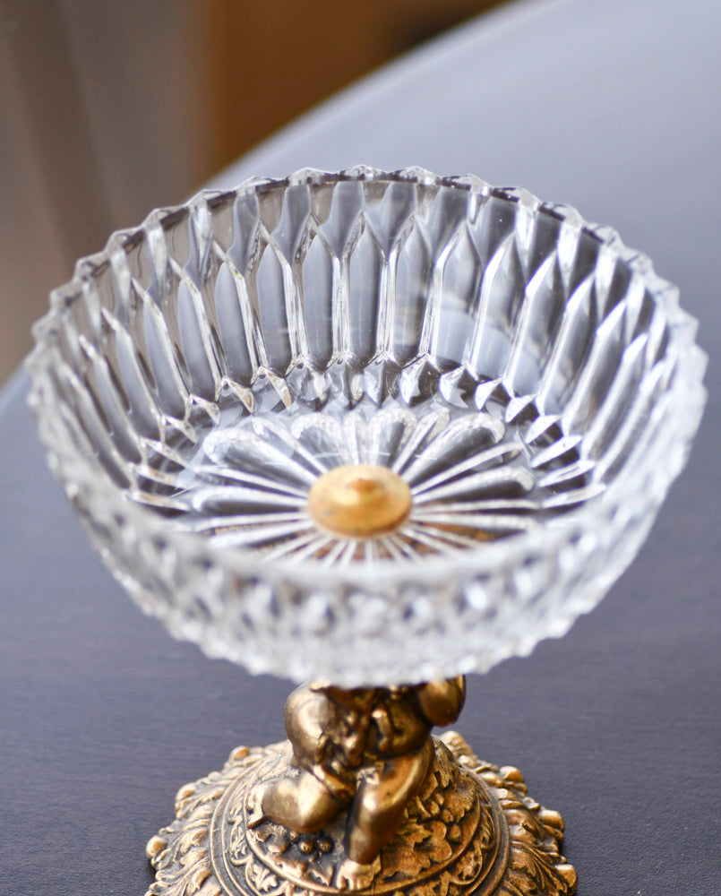 Crystal Cherub Compote Bowl, 6"