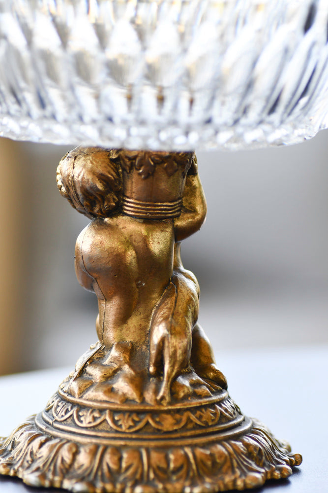 Crystal Cherub Compote Bowl, 6"