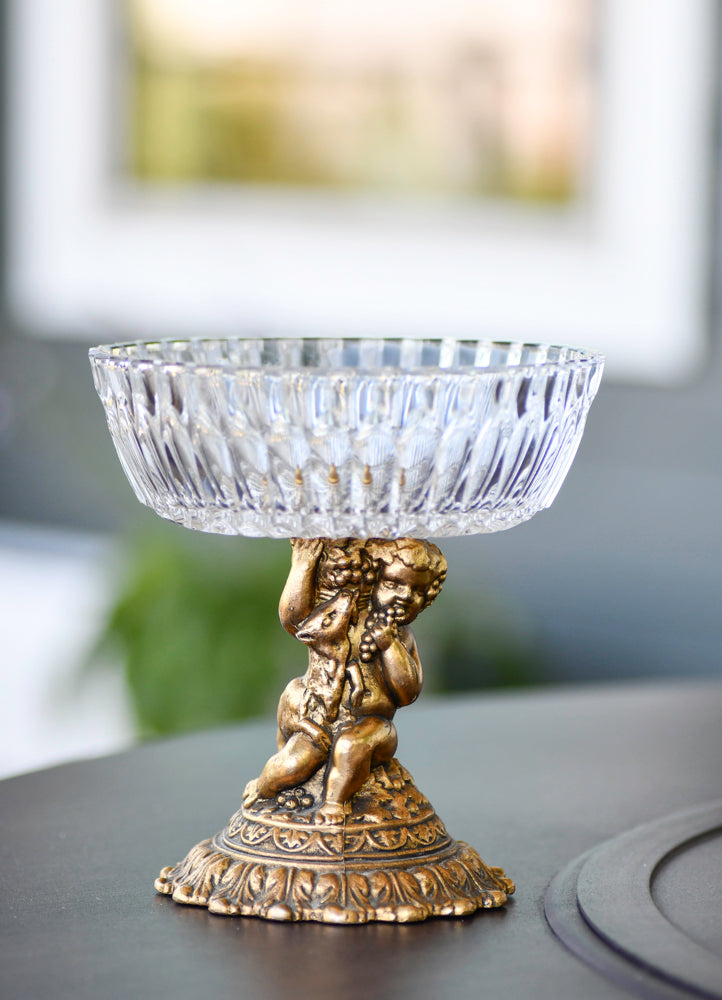 Crystal Cherub Compote Bowl, 6"