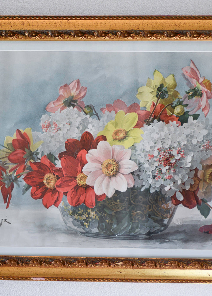Paul de Longpre Framed Pink Floral Print