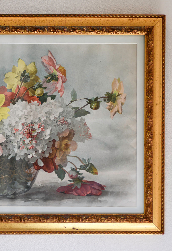 Paul de Longpre Framed Pink Floral Print