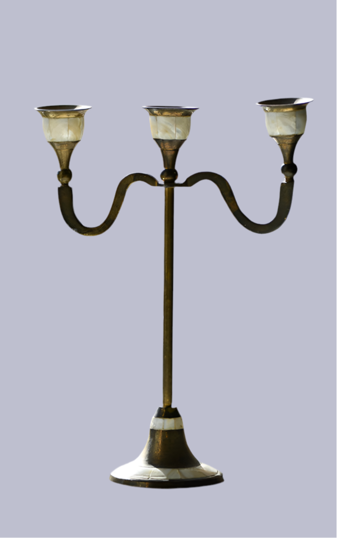 Antique Candelabra with Mother of Pearl Finish