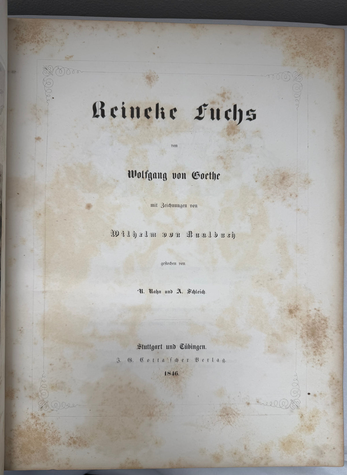 Wolfgang von Goethe's Fable, Reincke Fuchs, German Fable, 1846