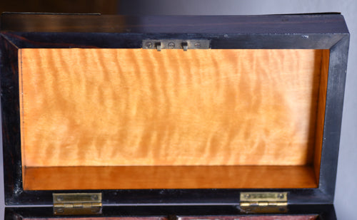 Antique Coromandel Wood Tea Box, 8"