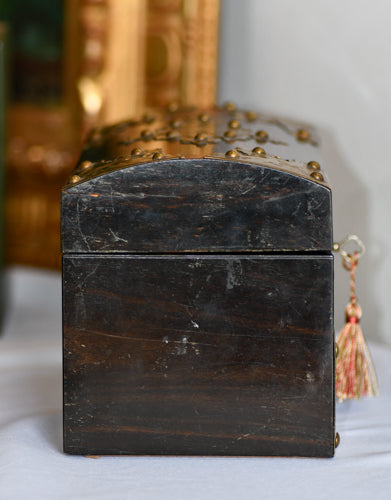 Antique Coromandel Wood Tea Box, 8"