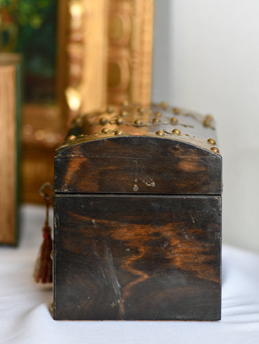 Antique Coromandel Wood Tea Box, 8"