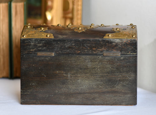 Antique Coromandel Wood Tea Box, 8"