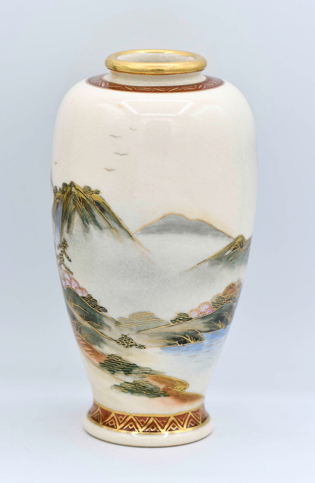 Vintage Satsuma Vase, 6”