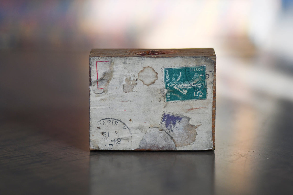 French Wooden Postal  Box with Slider