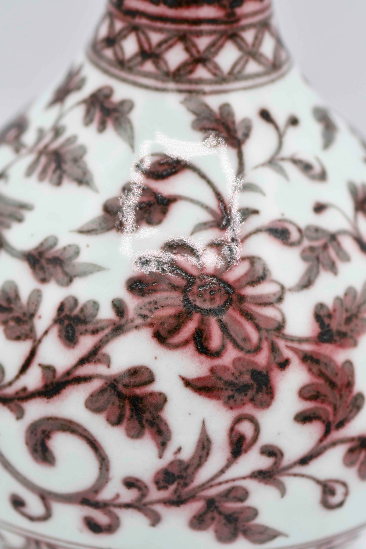 Phoenix Vase with Red Underglaze, 12"