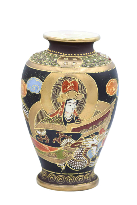 Satsuma Vintage Vase with Dragon, 7"