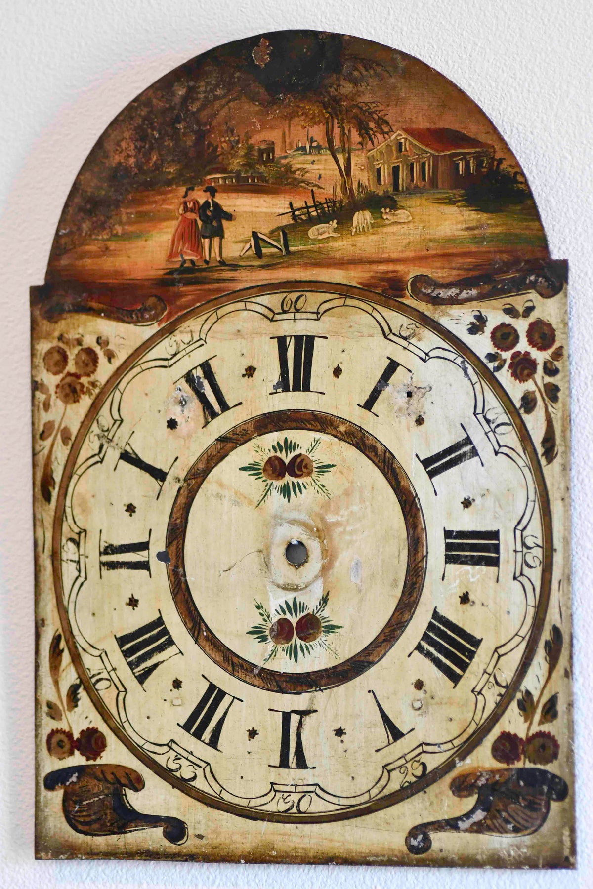 French Country Hand Painted Clock Face, 15"