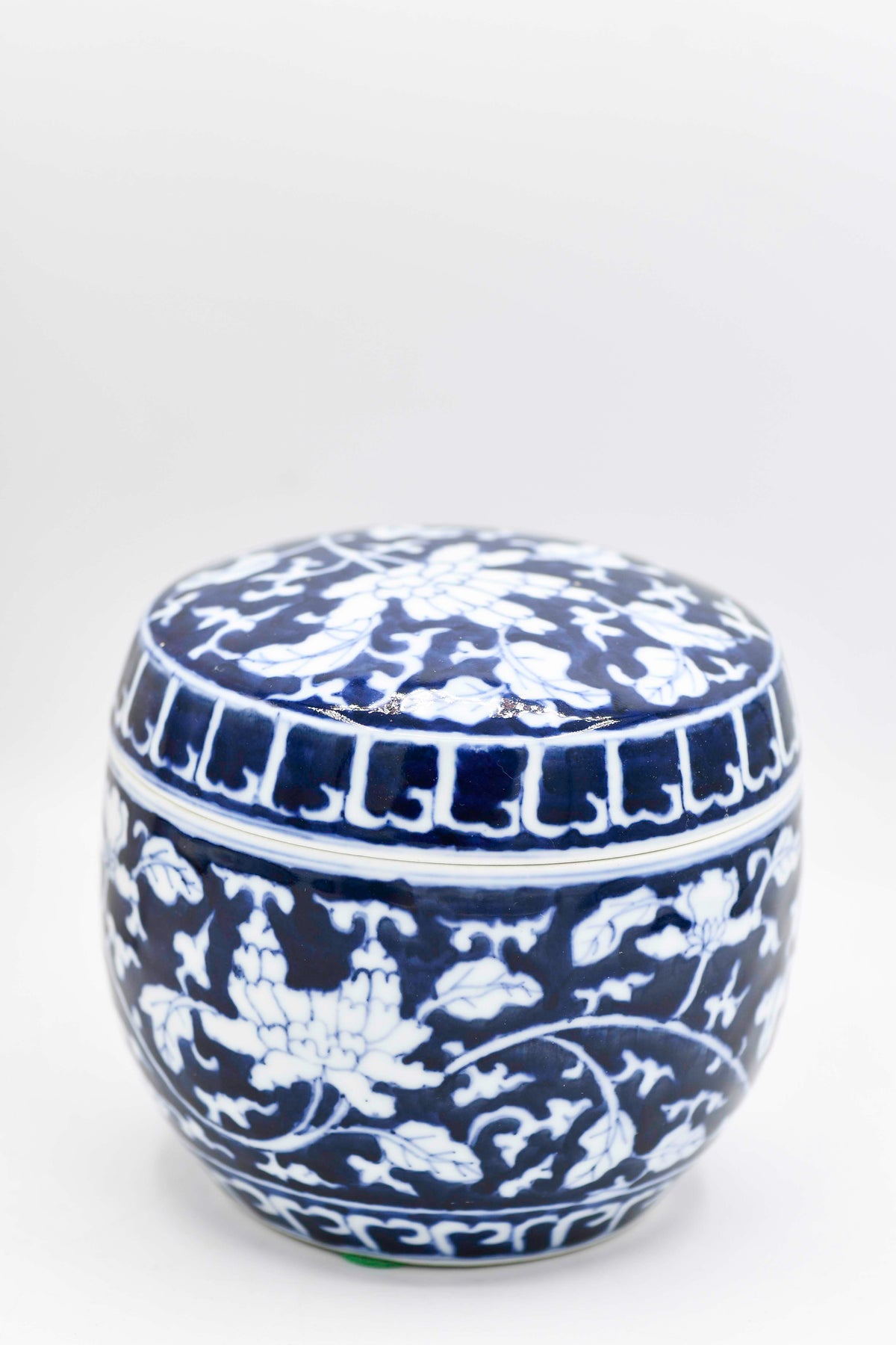 Cobalt Blue Lidded Porcelain Container, China