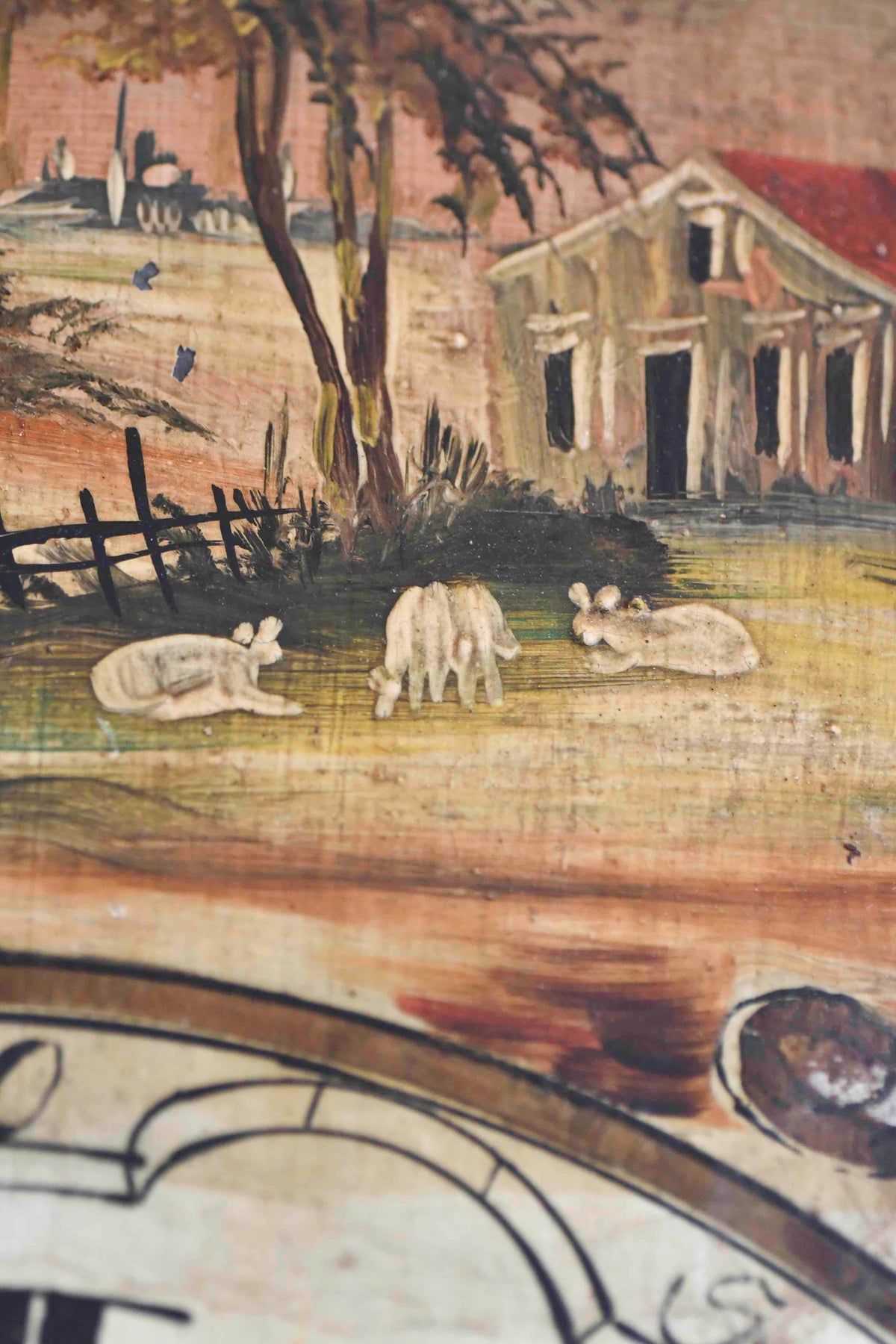 French Country Hand Painted Clock Face, 15"