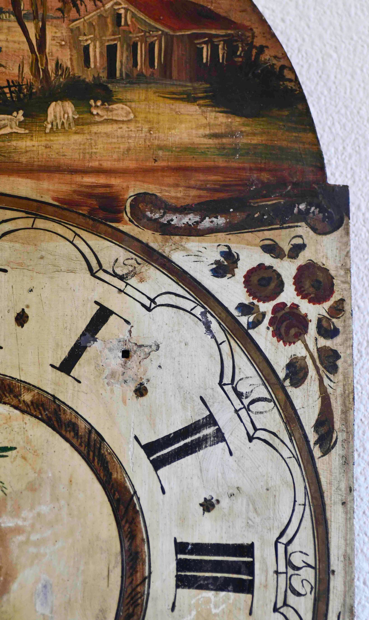 French Country Hand Painted Clock Face, 15"