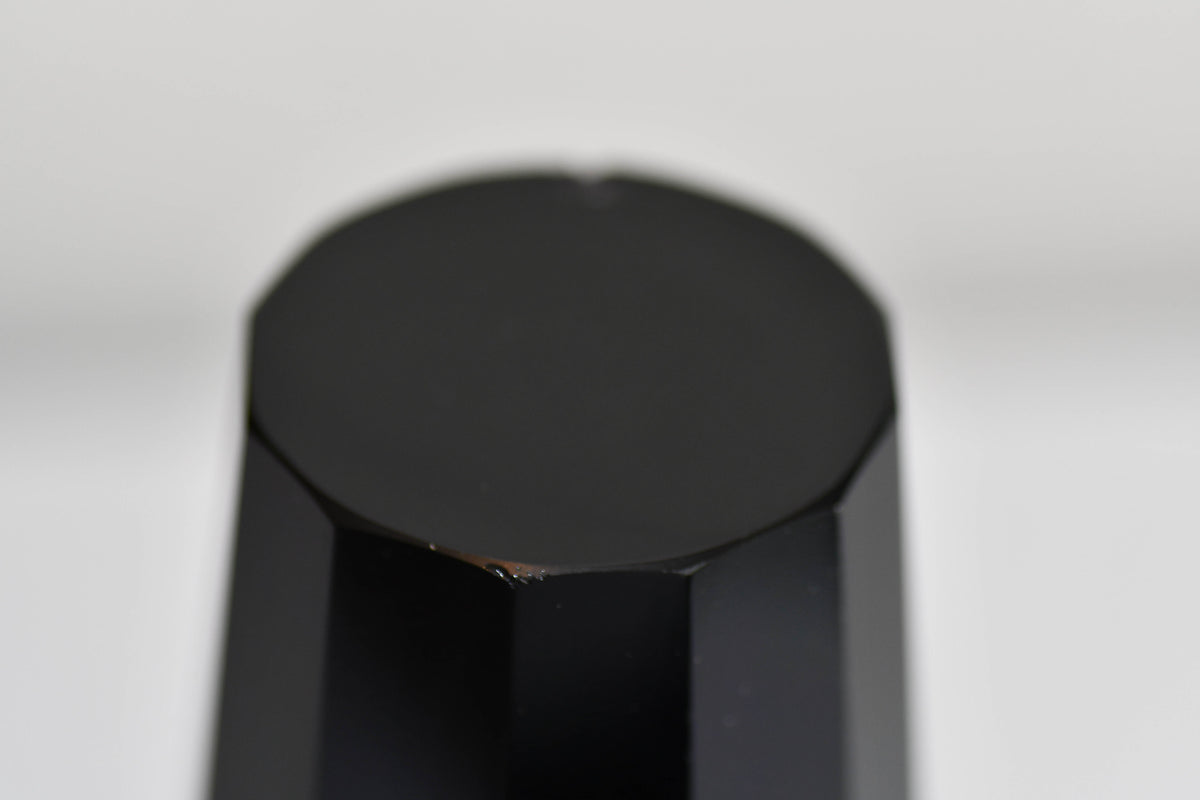 Moser Style Vintage Black and Gold Glass Vase, 6"