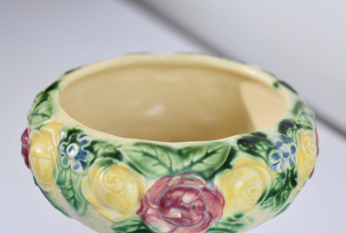 Roseville Rozane Floral Compote Vase, 5"