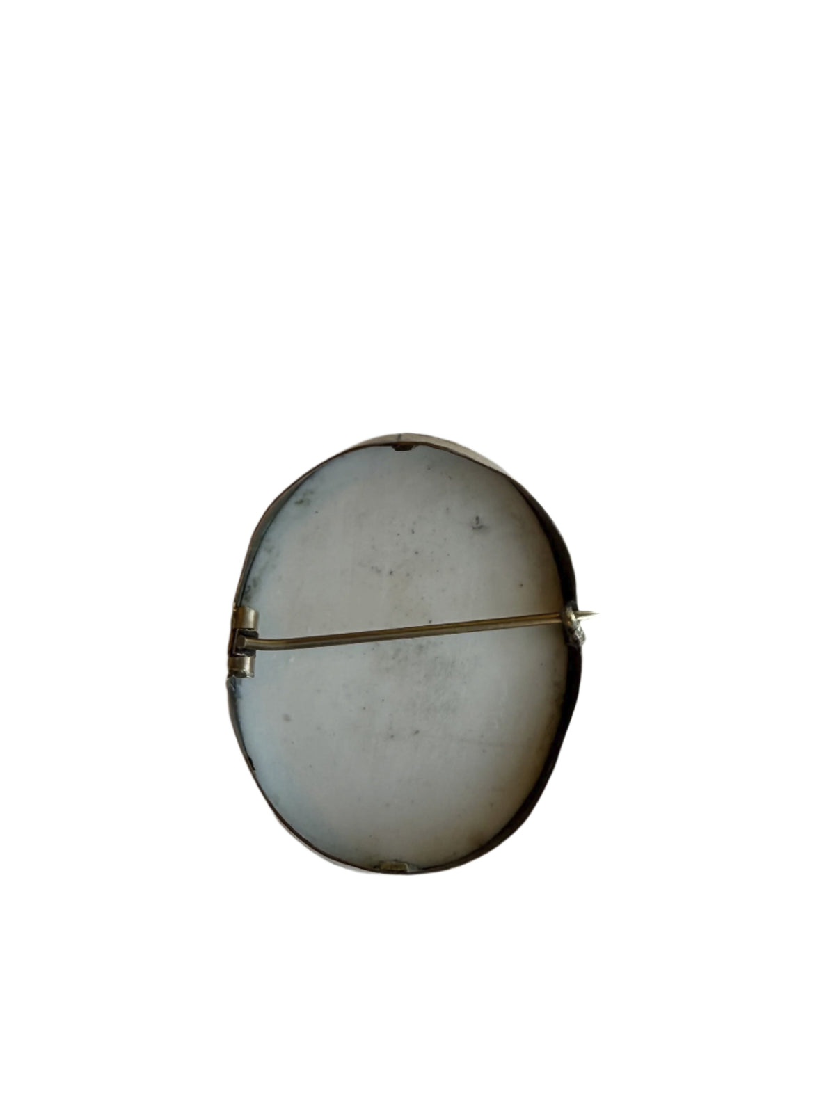 Hand Painted Porcelain Brooch with Female