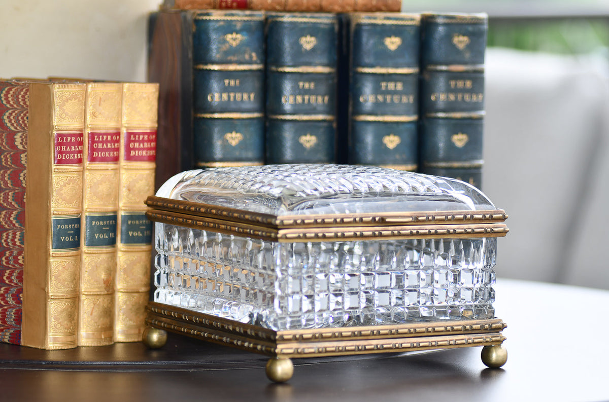 Large Vintage European Crystal Dresser Box
