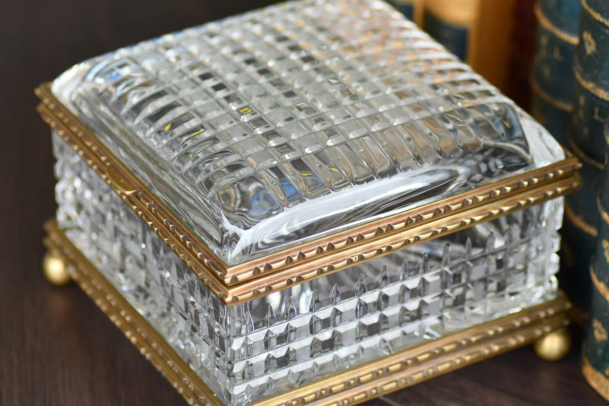 Large Vintage European Crystal Dresser Box