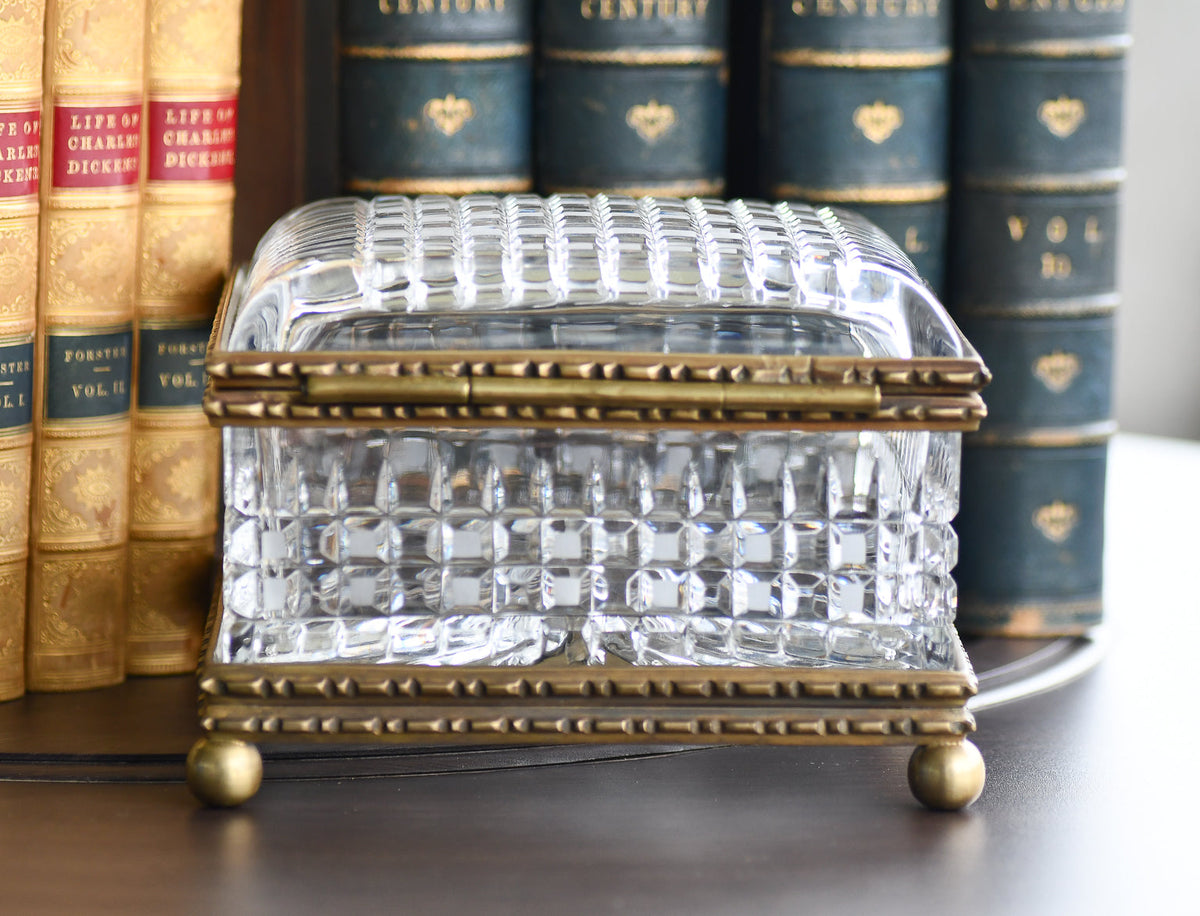 Large Vintage European Crystal Dresser Box