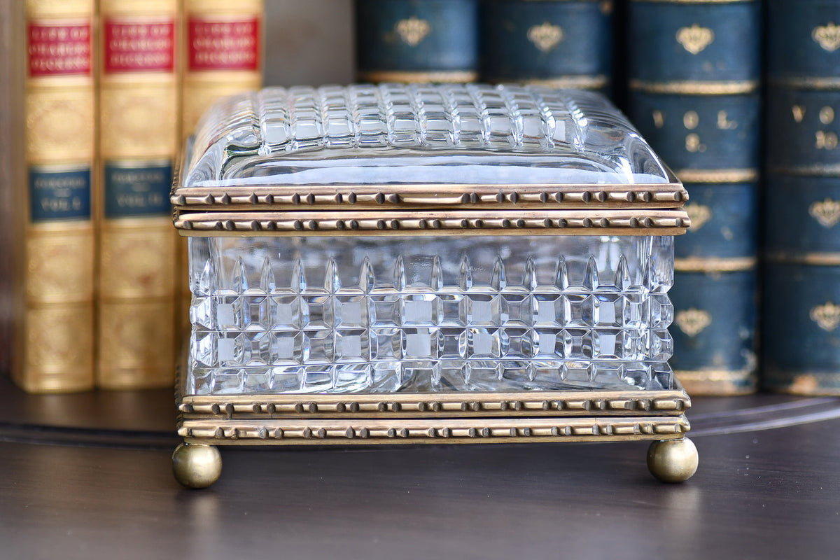 Large Vintage European Crystal Dresser Box