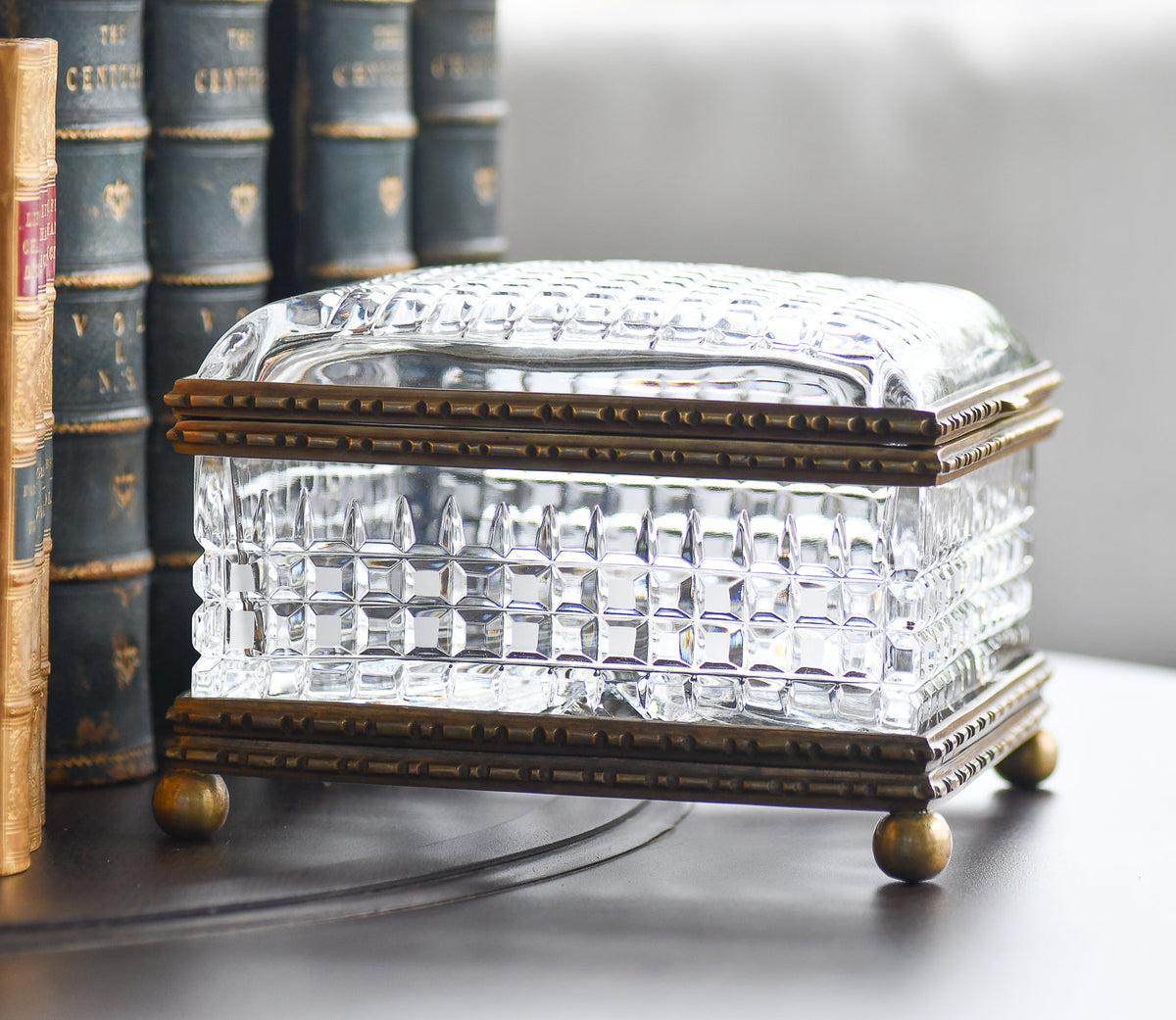 Large Vintage European Crystal Dresser Box