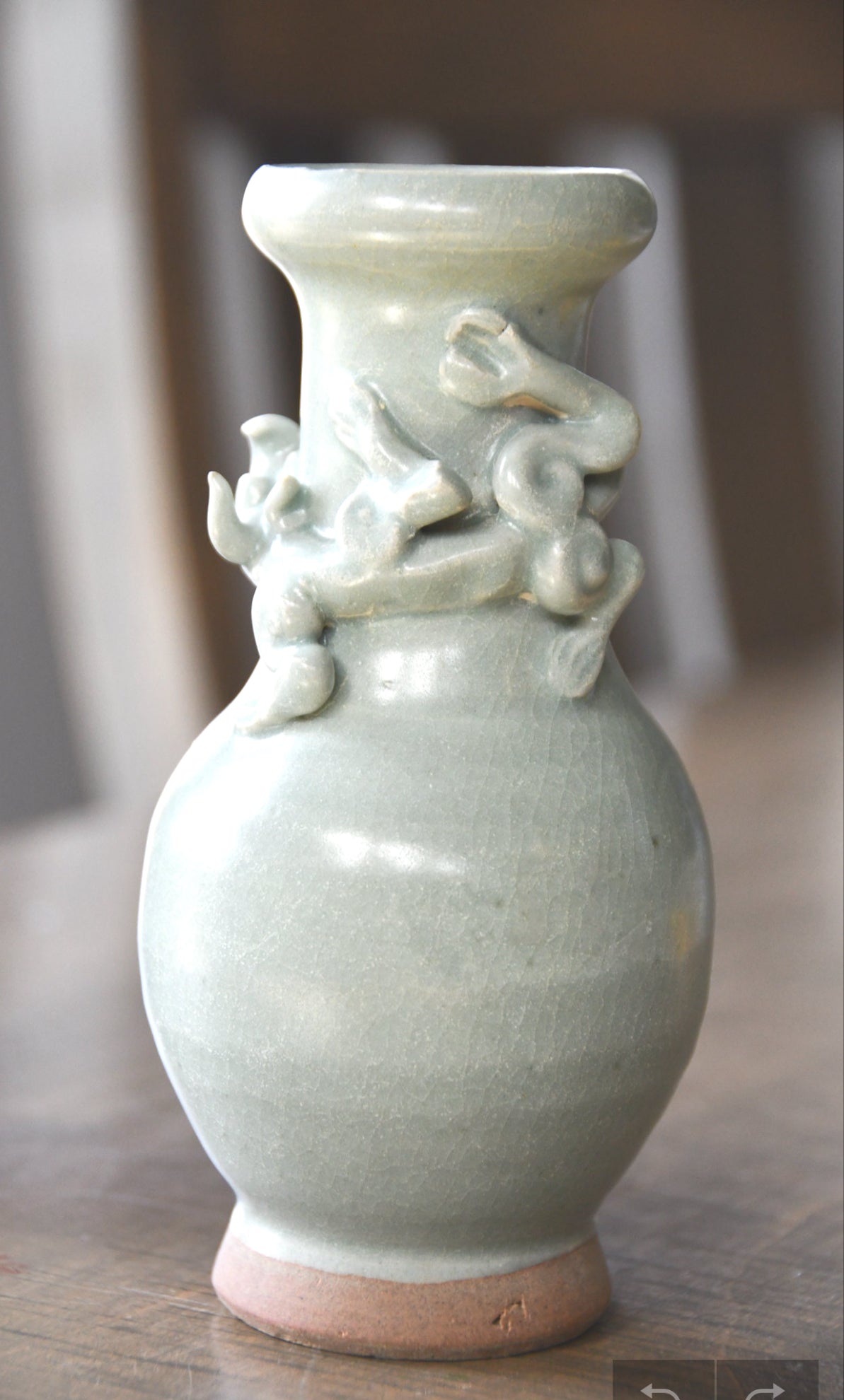 Two Sage Green Celedon Vases