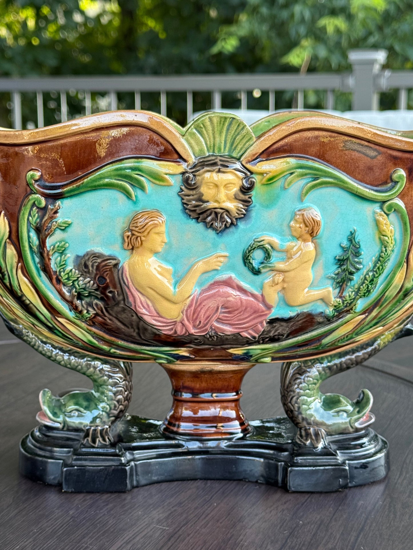 Whilhelm Schiller Antique Majolica Jardiniere
