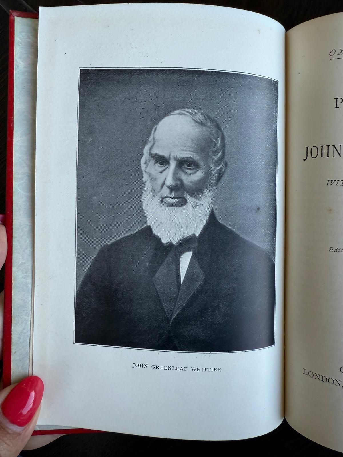 John G Whittier’s Poems, Oxford Edition