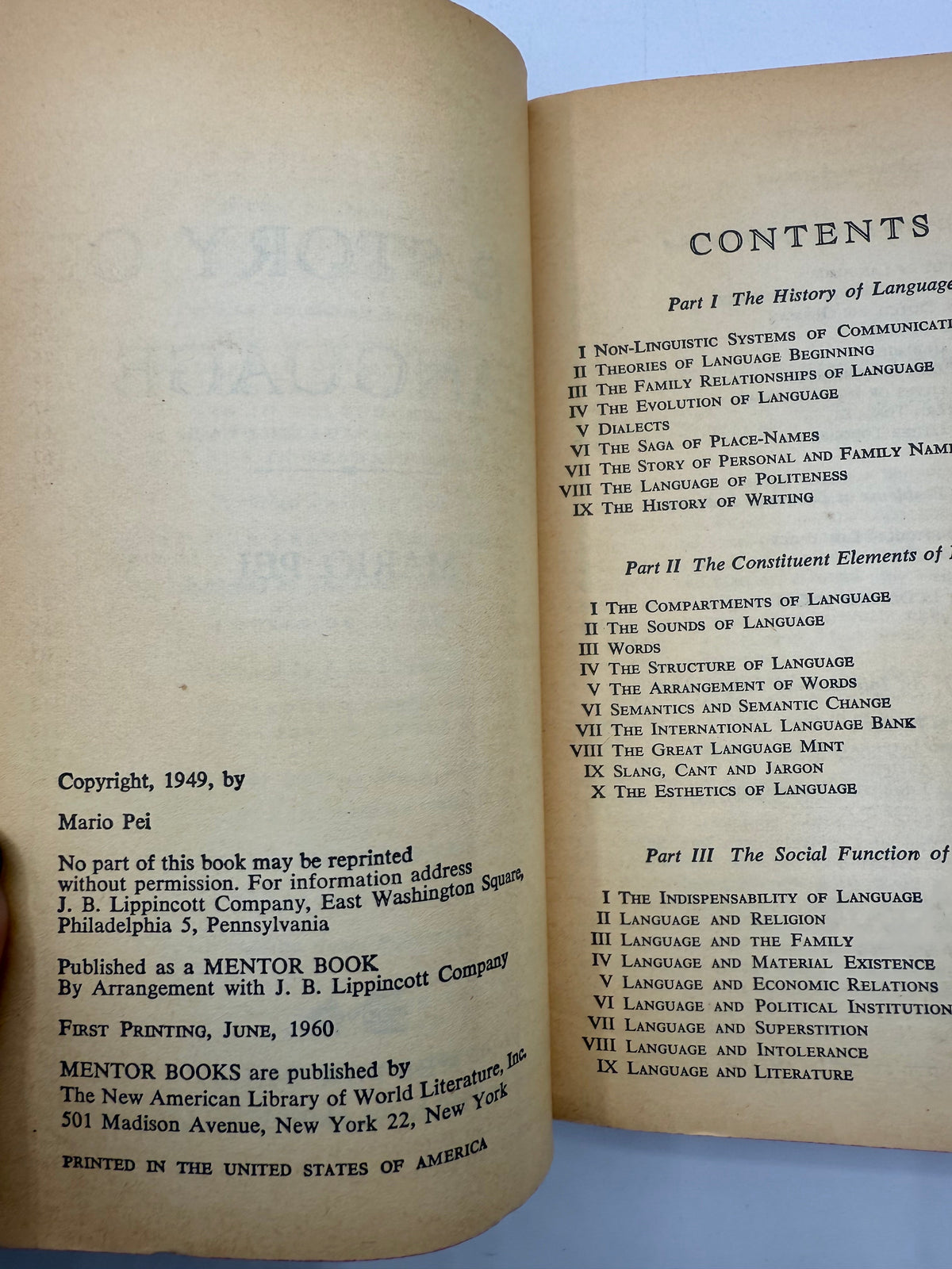The Story of Language by Mario Pei, 1960