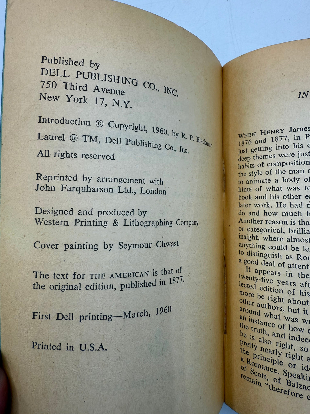 The American by Henry James, 1960