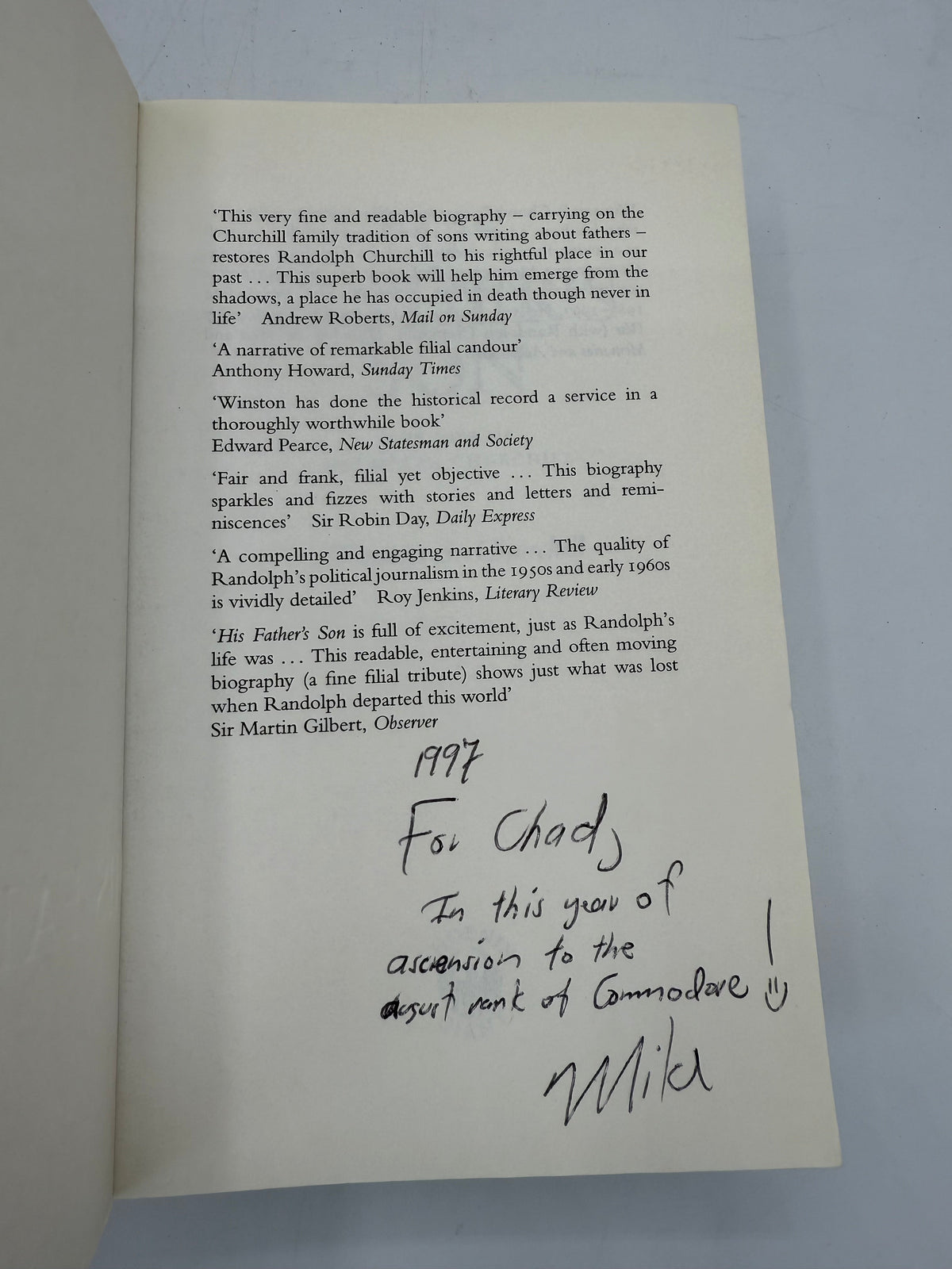 Life of Randolph Churchill, 1996