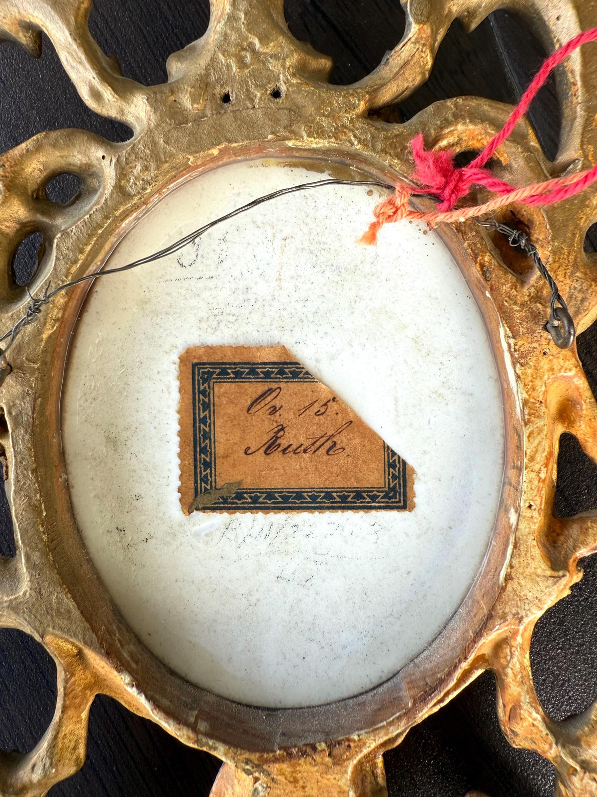 Miniature Antique Hand Painted Portrait of Ruth