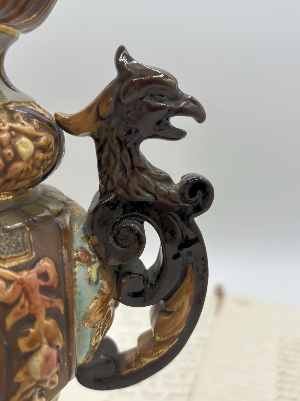 Wilhem Schiller & Sohn Antique European Majolica Vase