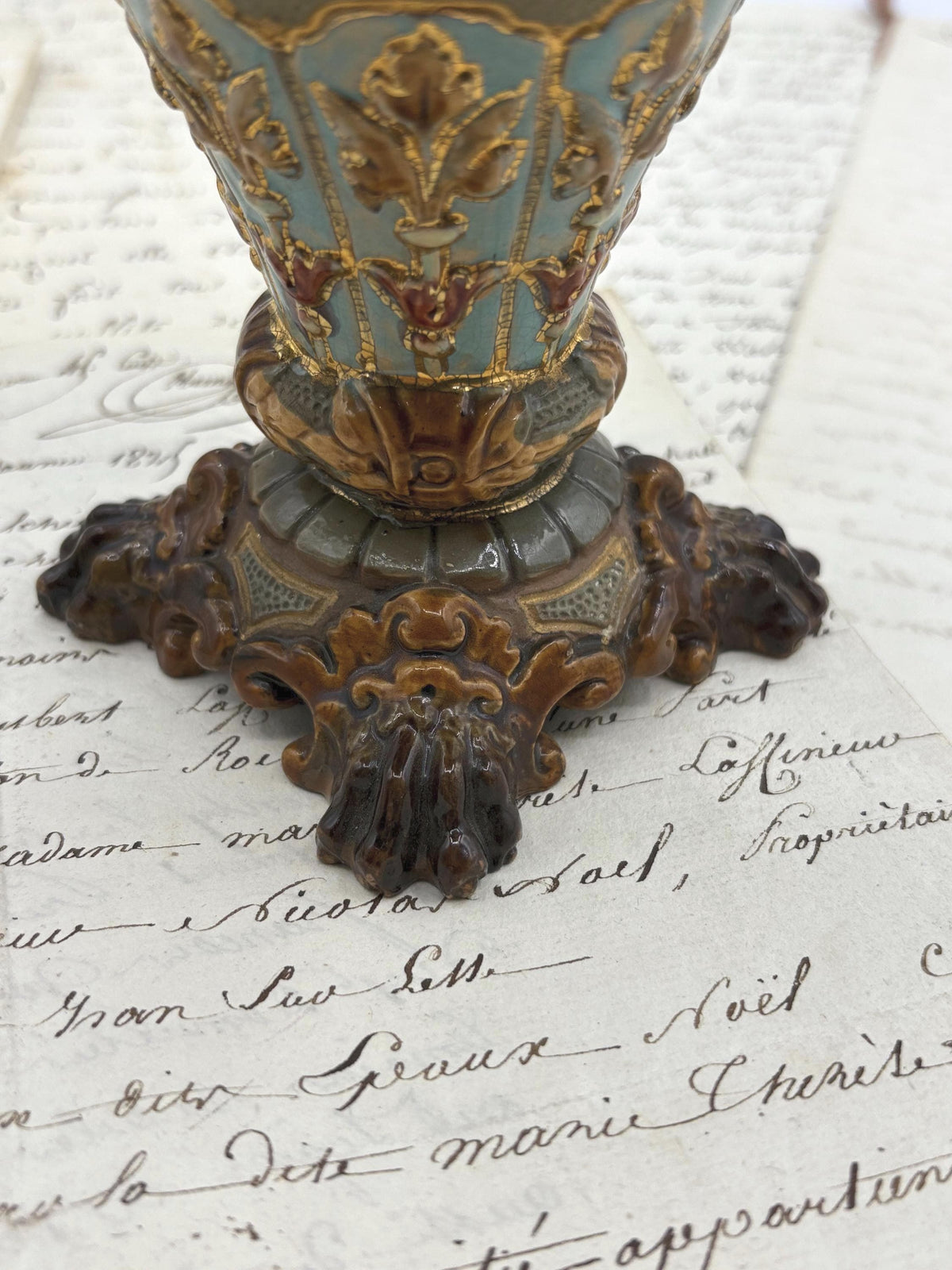 Wilhem Schiller & Sohn Antique European Majolica Vase